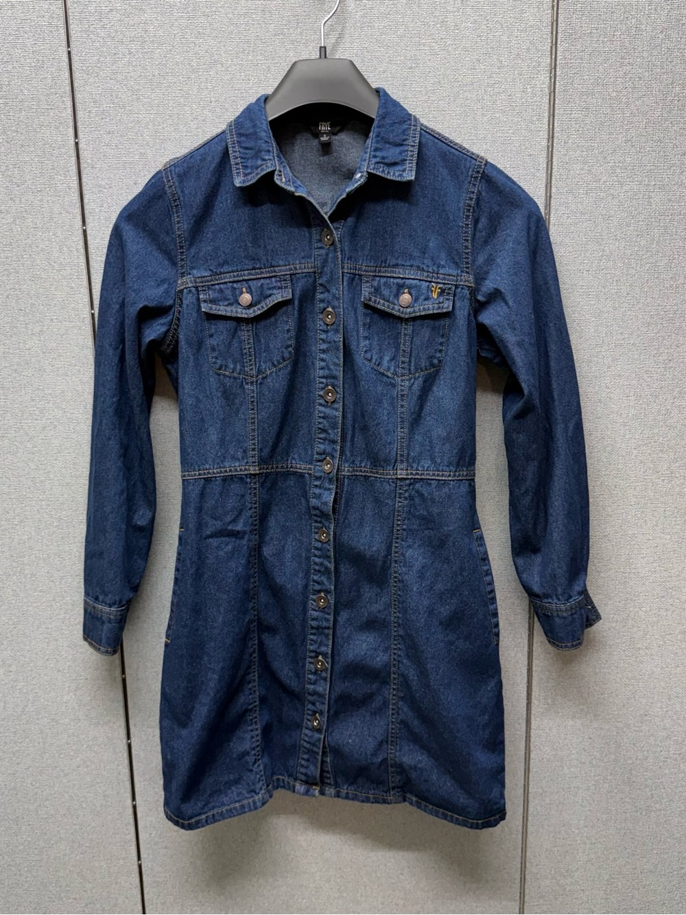 Frye Dark Blue Denim Button-Front Dress